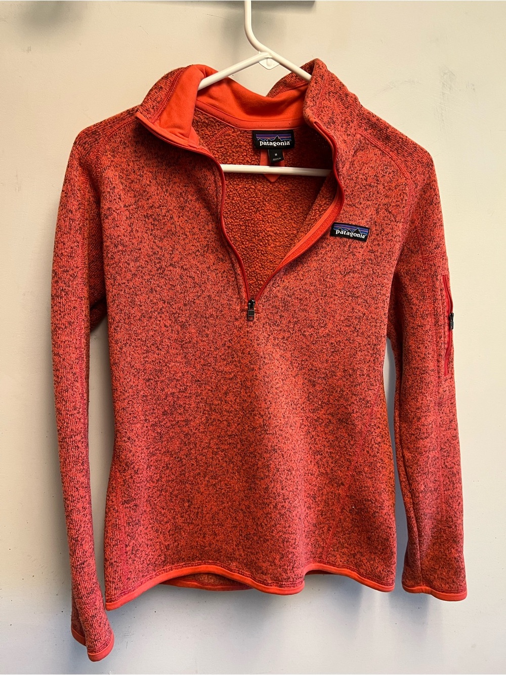 Patagonia Heathered Orange Half-Zip Fleece Pullover